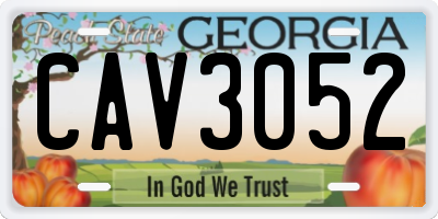 GA license plate CAV3052