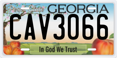 GA license plate CAV3066