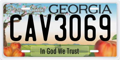 GA license plate CAV3069