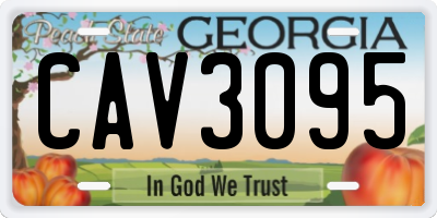GA license plate CAV3095