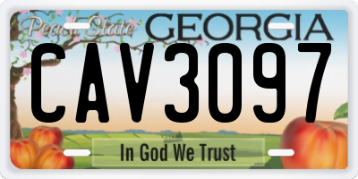 GA license plate CAV3097