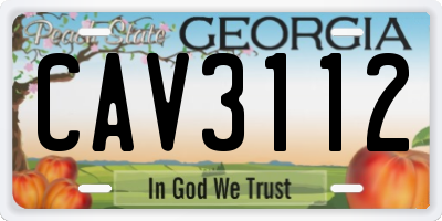 GA license plate CAV3112