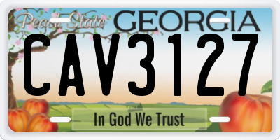 GA license plate CAV3127