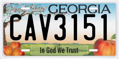 GA license plate CAV3151