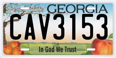 GA license plate CAV3153