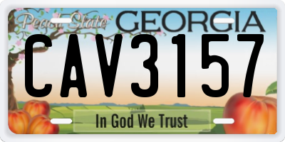 GA license plate CAV3157