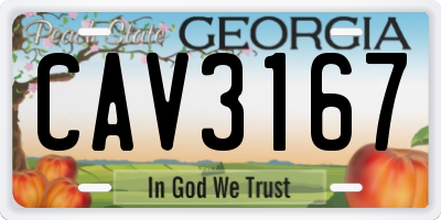 GA license plate CAV3167