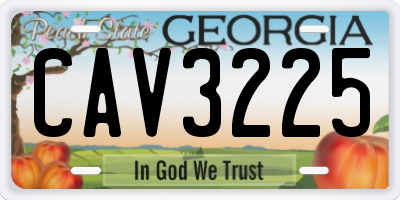 GA license plate CAV3225
