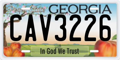 GA license plate CAV3226