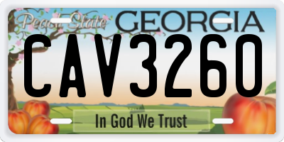 GA license plate CAV3260