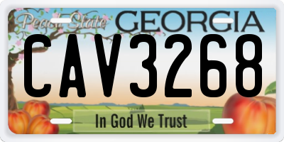 GA license plate CAV3268