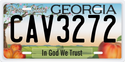 GA license plate CAV3272