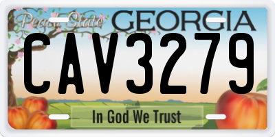 GA license plate CAV3279