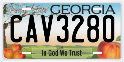 GA license plate CAV3280