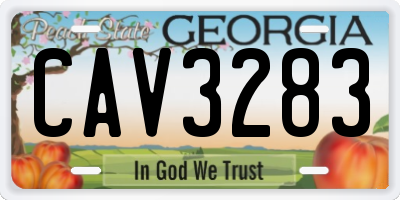 GA license plate CAV3283