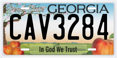 GA license plate CAV3284