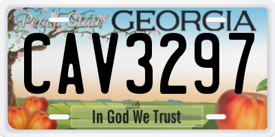 GA license plate CAV3297