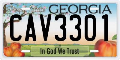 GA license plate CAV3301