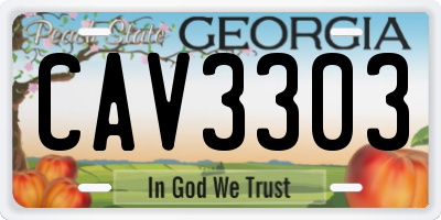 GA license plate CAV3303