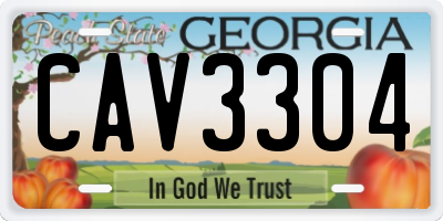GA license plate CAV3304