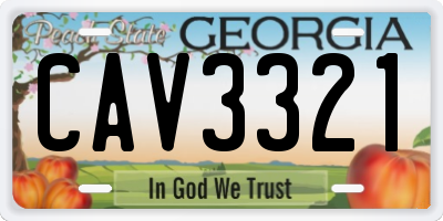 GA license plate CAV3321