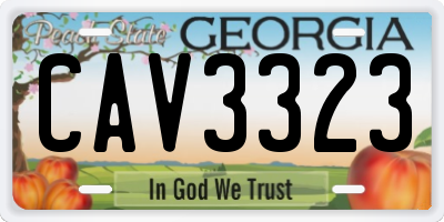 GA license plate CAV3323