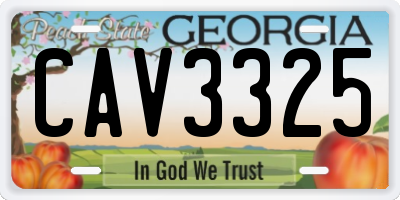 GA license plate CAV3325