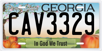 GA license plate CAV3329