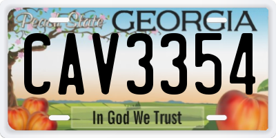 GA license plate CAV3354