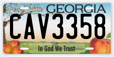 GA license plate CAV3358