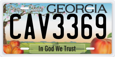 GA license plate CAV3369