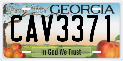 GA license plate CAV3371