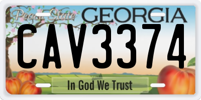 GA license plate CAV3374