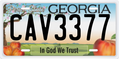 GA license plate CAV3377