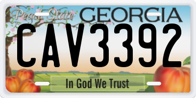 GA license plate CAV3392