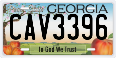 GA license plate CAV3396
