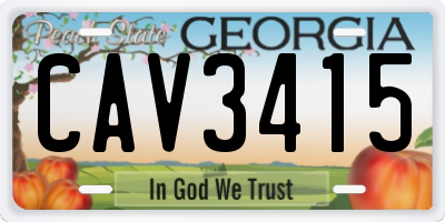 GA license plate CAV3415