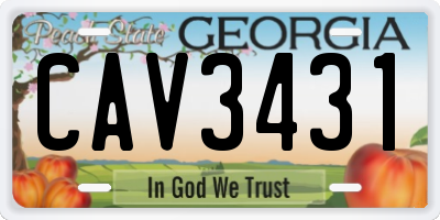 GA license plate CAV3431