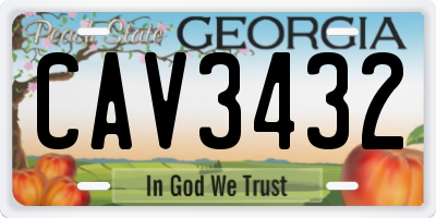 GA license plate CAV3432