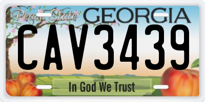 GA license plate CAV3439