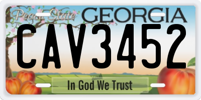 GA license plate CAV3452