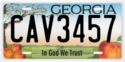 GA license plate CAV3457