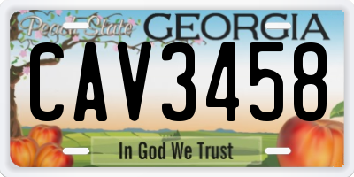 GA license plate CAV3458