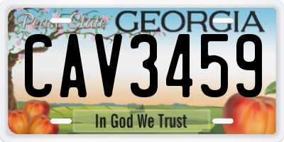 GA license plate CAV3459