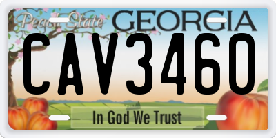 GA license plate CAV3460