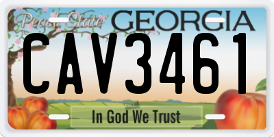 GA license plate CAV3461