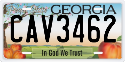 GA license plate CAV3462