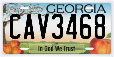 GA license plate CAV3468