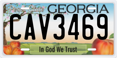 GA license plate CAV3469