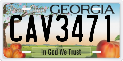 GA license plate CAV3471
